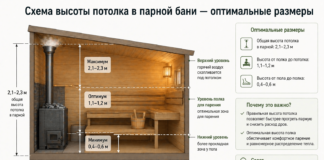 Высота потолка в бане: оптимальные параметры и почему они важны